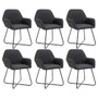  Dining Chair Set of 6 Black Polyester and powder-coated steel A949-277107