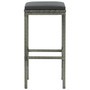  Bar Stool Set of 6 Grey PE rattan, steel, polyester Medium A949-313450