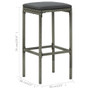  Bar Stool Set of 4 Grey PE Rattan Standard Footrest A949-313447