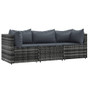  Patio Lounge Set Grey with Anthracite cushions A949-319766