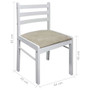  Chair Set of 4 White Solid rubber wood, Polyester Standard A949-242031