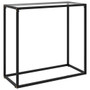  Console Table Transparent, Black Toughened Glass, Powder-Coated Steel A949-322807