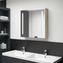  Bathroom Cabinet White and Oak MDF and Glass Medium A949-326523