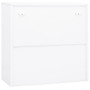  Office Cabinet White Steel, Tempered Glass Large A949-335930