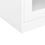  Office Cabinet White Steel, Tempered Glass Large A949-335930