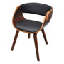  Dining Chair Black and Brown Plywood, Cotton, Polyurethane Standard A949-240708