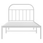  Bed Frame White Powder-Coated Steel Twin Bed Frame Rectangular A949-353679