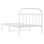  Bed Frame White Powder-Coated Steel Twin Bed Frame Rectangular A949-353679