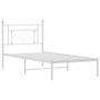  Bed Frame White Powder-Coated Steel Single Bed Frame A949-374383