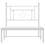  Bed Frame White Powder-Coated Steel Single Bed Frame A949-374383