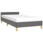  Bed Frame With Headboard Dark Grey 100% Polyester Twin XL A949-347451