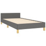  Bed Frame With Headboard Dark Grey 100% Polyester Twin XL A949-347451
