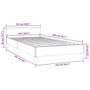  Bed Frame With Headboard Dark Grey 100% Polyester Twin XL A949-347451