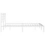  Bed Frame White Powder-Coated Steel King Size Bed Frame A949-355612