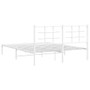  Bed Frame White Powder-Coated Steel King Size Bed Frame A949-355612