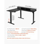 L Shaped Desk, Electric Adjustable Height Corner Gaming Desk with CPU Stand, Dual Hooks and Fabric  E415-SJZJZDDSJDLXKIO5I001V1