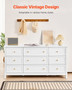 9 Drawer Dresser, Wooden Chest of Drawers with Sliding and Anti-tip Device, Retro Minimalist Dresse E415-FGFCTJ3L9C57RT2W8001V0