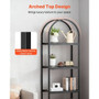 Open Bookshelf, 4-Tier, Arched Bookcase Storage Shelves with Metal Frame, Industrial Metal Book Org E415-JSSJJSM4CGXCVC2ZW001V0