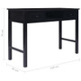Desk Black Paulownia wood Medium Desk Rectangular Vintage A949-284158