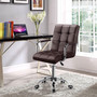 Dark Brown Modern Faux Leather Mid-Back Office Chair with Armrests and Wheels Q280-DBCOMA7291493516
