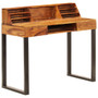 Desk Natural Wood Solid Acacia Wood and Powder Coated Steel A949-247964