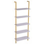 Ladder Shelf, 5-Tier Bookshelf 24x11.8in, Open Wall-Mounted Ladder Shelf with Metal Frame,Storage R E415-JSGZWJFGHMBJJLPOLV0