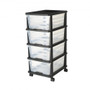 Plastic Storage Drawers Cart, 4 Drawers Storage Organizer with Wheels, Rolling Closet Organization  E415-CWCT1SLJL4G13PBKB001V0