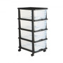 Plastic Storage Drawers Cart, 4 Drawers Storage Organizer with Wheels, Rolling Closet Organization  E415-CWCT1SLJL4G13PBKB001V0