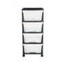 Plastic Storage Drawers Cart, 4 Drawers Storage Organizer with Wheels, Rolling Closet Organization  E415-CWCT1SLJL4G13PBKB001V0