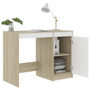 Desk White and Sonoma Oak Engineered Wood Medium Computer Desk A949-801801