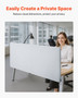 Desk Divider Privacy Panel, 60" x 24" Clamp-on Office Desk Partition, PET Cubicle Partition Panel,  E415-ZMGDYSMBW60HFQ1LP001V0