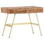 Writing Desk Natural and brass Solid Acacia wood A949-286151