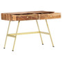 Writing Desk Natural and brass Solid Acacia wood A949-286151