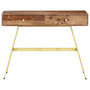Writing Desk Natural and brass Solid Acacia wood A949-286151