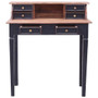 Writing Desk Natural and black Solid mahogany wood Medium A949-283910