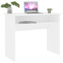 Desk White Engineered Wood Small Desk Rectangular Modern A949-801170