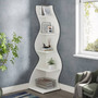 Modern Whimsical 5 Shelf Corner Bookcase Stand White Wood Finish Q280-WHTTRB65885