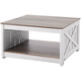 31.5" Farmhouse Coffee Table, Square Coffee Table with Open Storage Compartment, Wooden Rustic Cock E415-ZFXBSKFZ315YM5YQ1V0