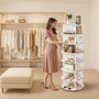 7 Tiers Rotating Shoe Rack Tower with Wheels, Movable 360?° Spinning Carousel Display, Lazy Susan O E415-XZXJEKDLK7CSAC5US001V0