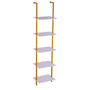 Ladder Shelf, 5-Tier Bookshelf 15.6x11.8in, Open Wall-Mounted Ladder Shelf with Metal Frame,Storage E415-JSGZWJFGHMBJKXPV1V0