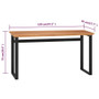 Desk Natural teak, Black Solid teak wood Medium Desk A949-337924