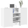 Reception Desk White Engineered wood Large Reception Desk A949-3324196