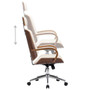 Office Chair Cream and Dark Brown Faux Leather Standard Swivel A949-283136
