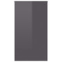 Desk High gloss grey Engineered wood Compact Sleek Desk A949-800386