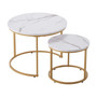  Nesting Coffee Table Set of 2, 23.6 in Round Coffee Table, Nesting Tables for Small Place, Vintage E415-QTZTMYXKJTT2KA29O001V0