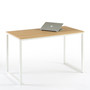 Modern Home Office Desk with White Metal Frame and Wood Table Top Q280-WHDESKNW156874