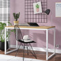 Modern Home Office Desk with White Metal Frame and Wood Table Top Q280-WHDESKNW156874