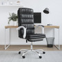 Reclining Office Chair Black Faux leather, metal, plywood A949-349653