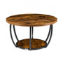 Coffee Table, Modern Round Coffee Table, 2 Tiers Wooden Circle Center Desk with Open Storage, Minim E415-JSKFZKFSSNTMM9304001V0