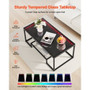 Coffee Table, Modern Tempered Glass Coffee Table with Lighting, 2 Tiers Rectangle Glass Center Desk E415-JSKFZKFSSNJS7YG2I001V9